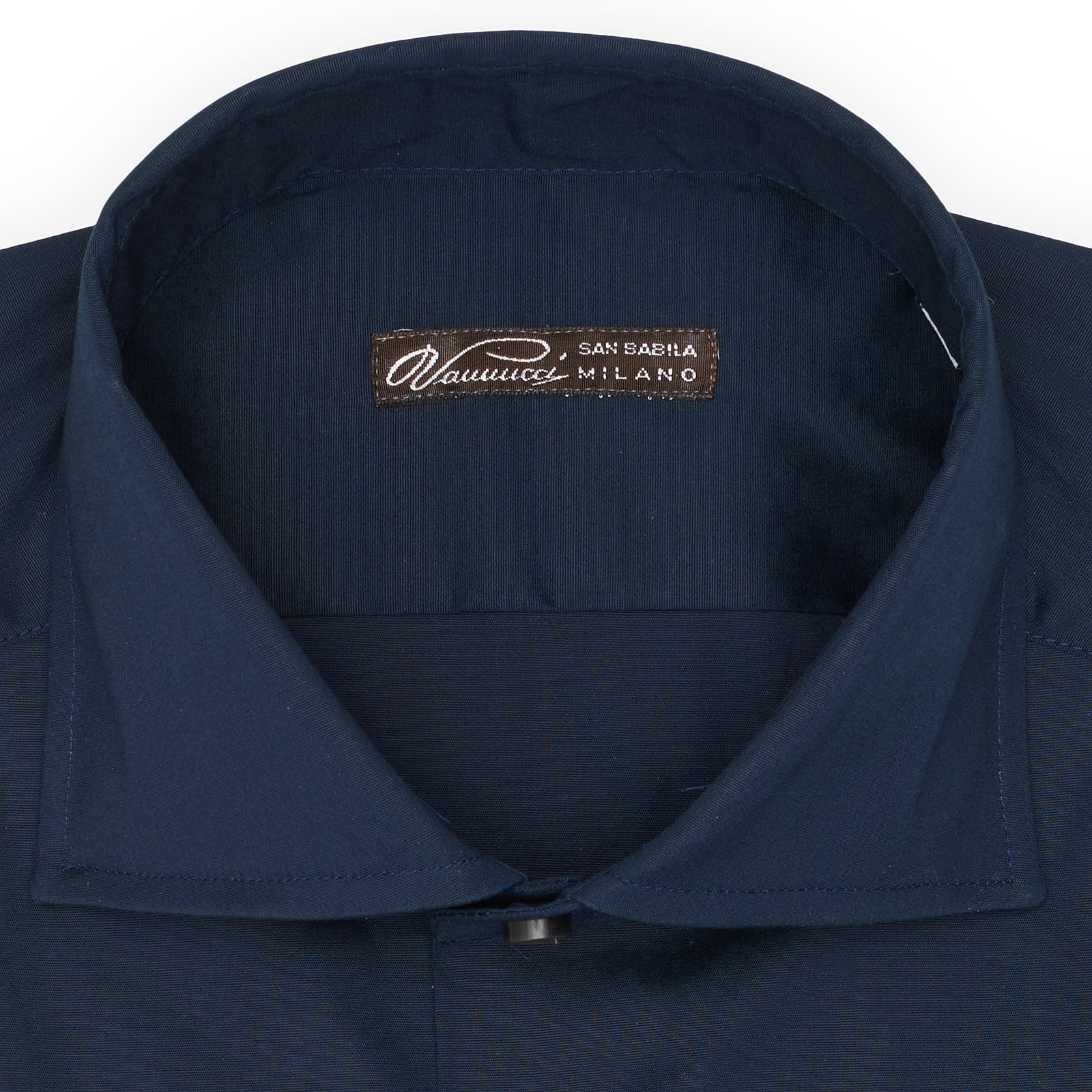 VANNUCCI Milano Navy Blue Stretch Dress Shirt EU 38 NEW US 15