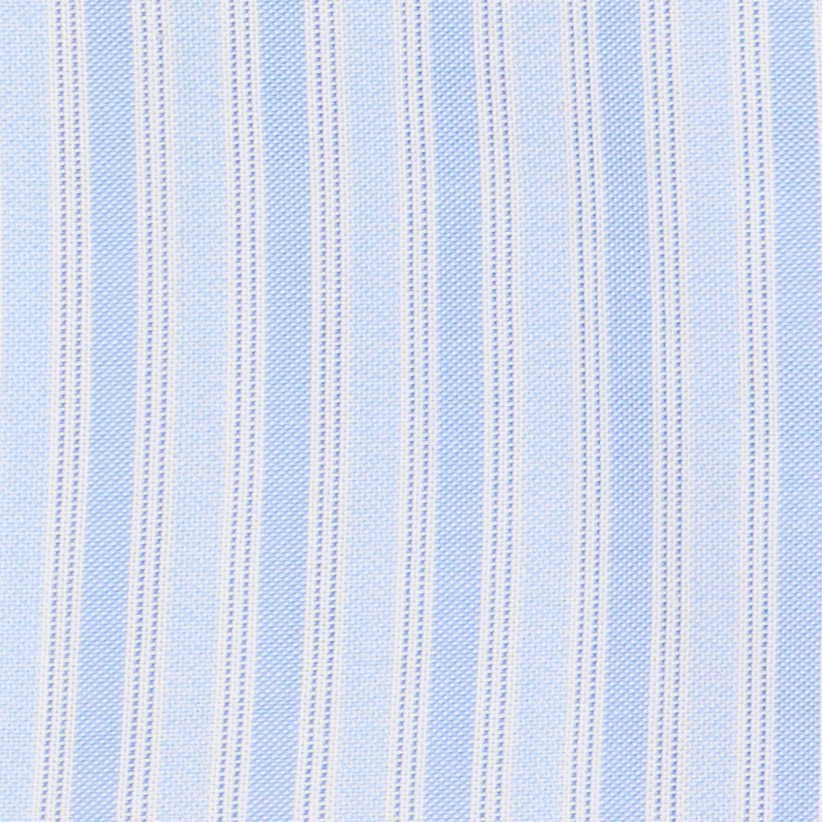 VANNUCCI Milano Sky Blue Striped Broadcloth Cotton Dress Shirt EU 38 NEW US 15