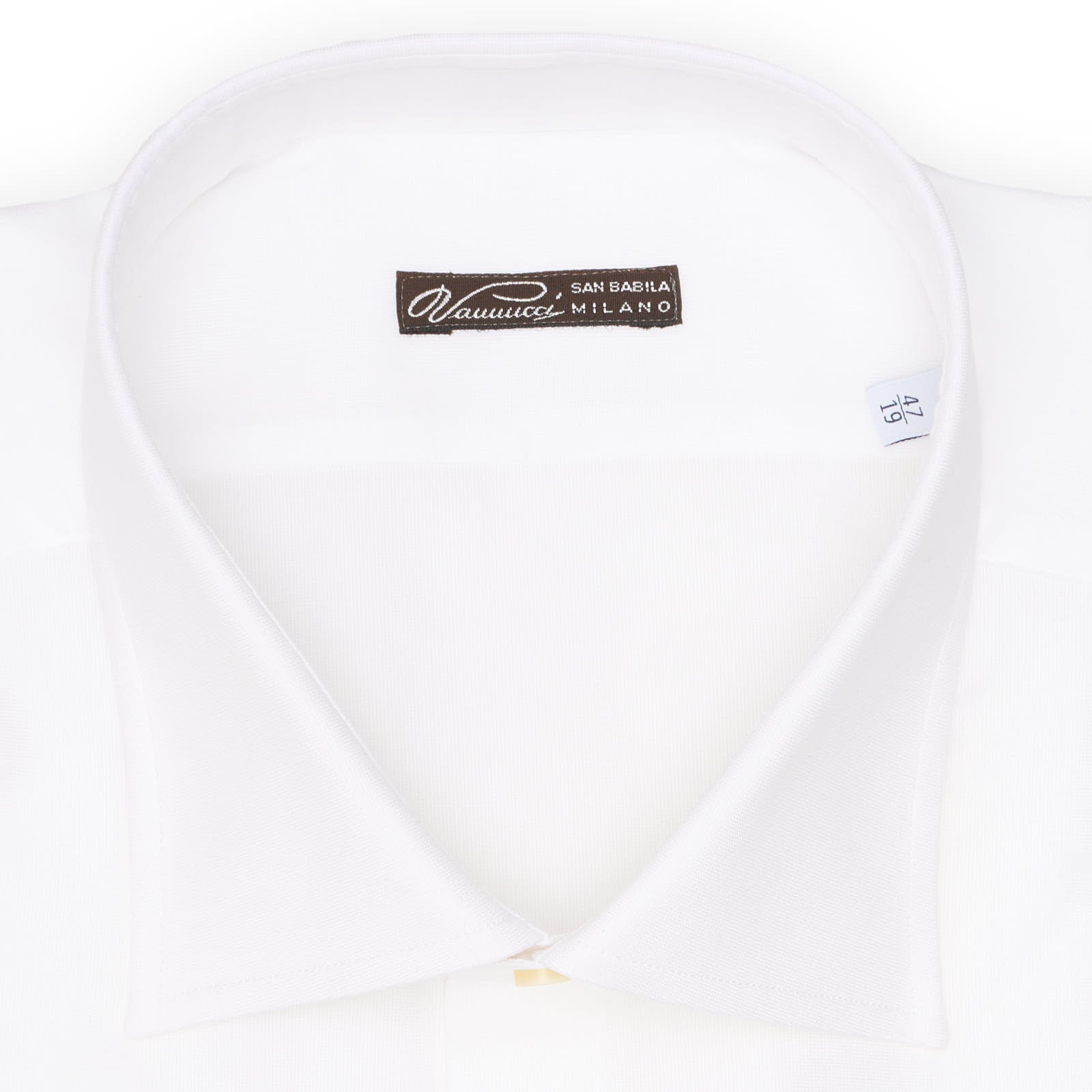 VANNUCCI Milano White Cotton Dress Shirt EU 47 NEW US 19