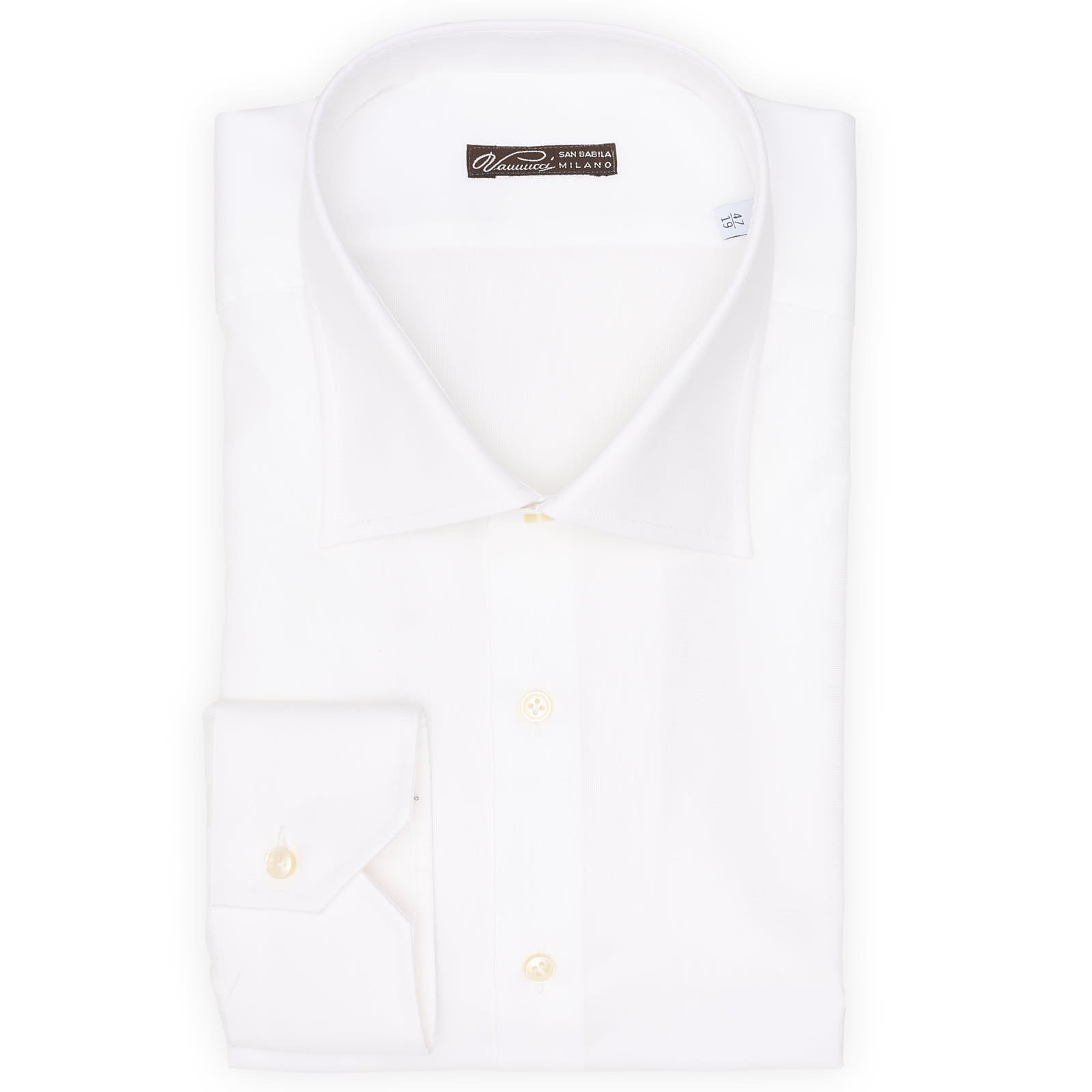 VANNUCCI Milano White Cotton Dress Shirt EU 47 NEW US 19