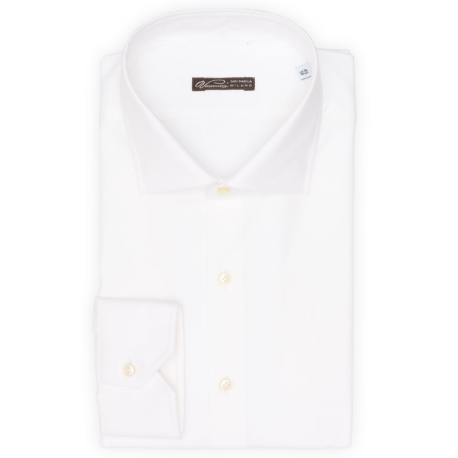 VANNUCCI Milano White Royal Oxford Cotton Dress Shirt EU 45 NEW US 18