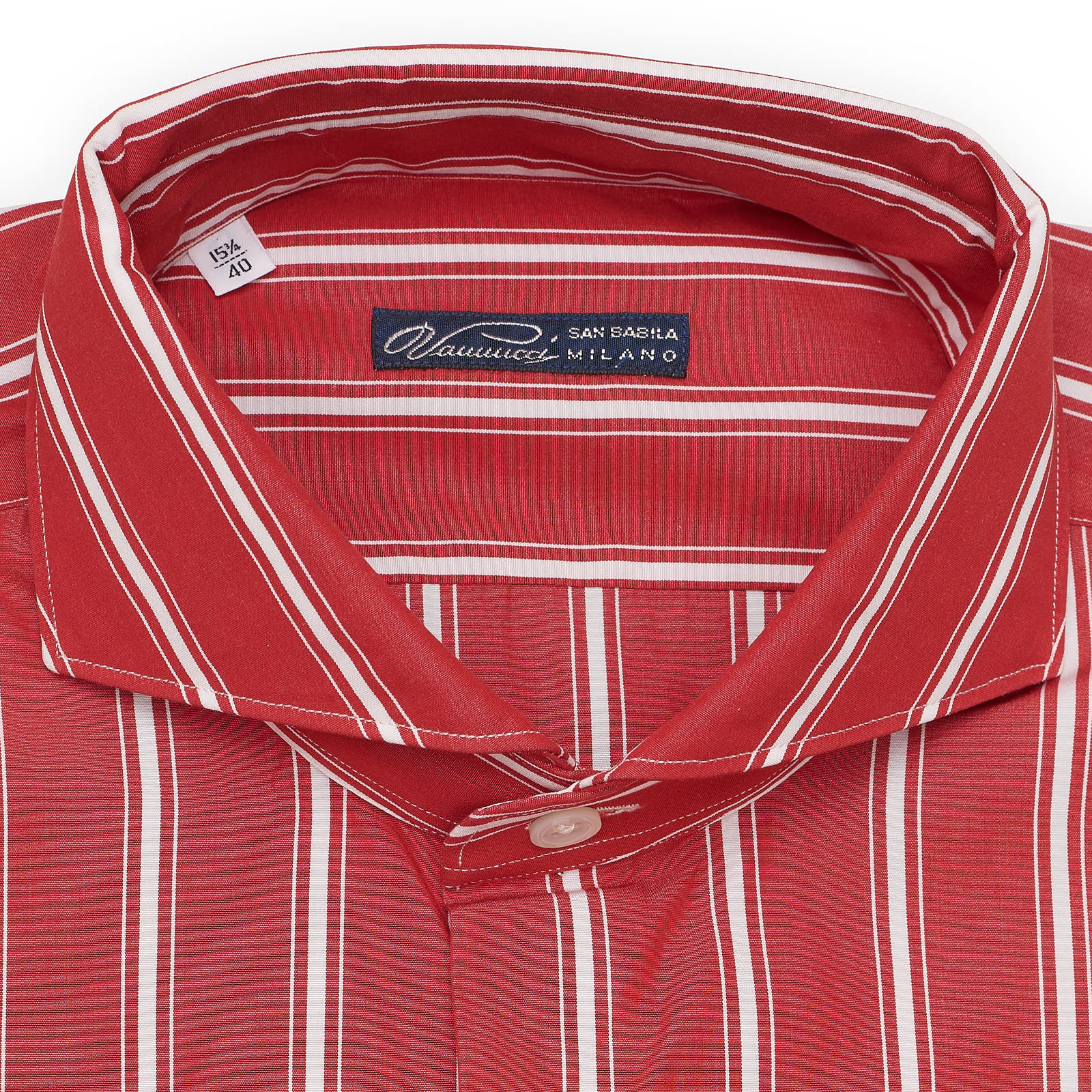 VANNUCCI Milano White Striped Cotton Dress Shirt EU 40 NEW US 15.75