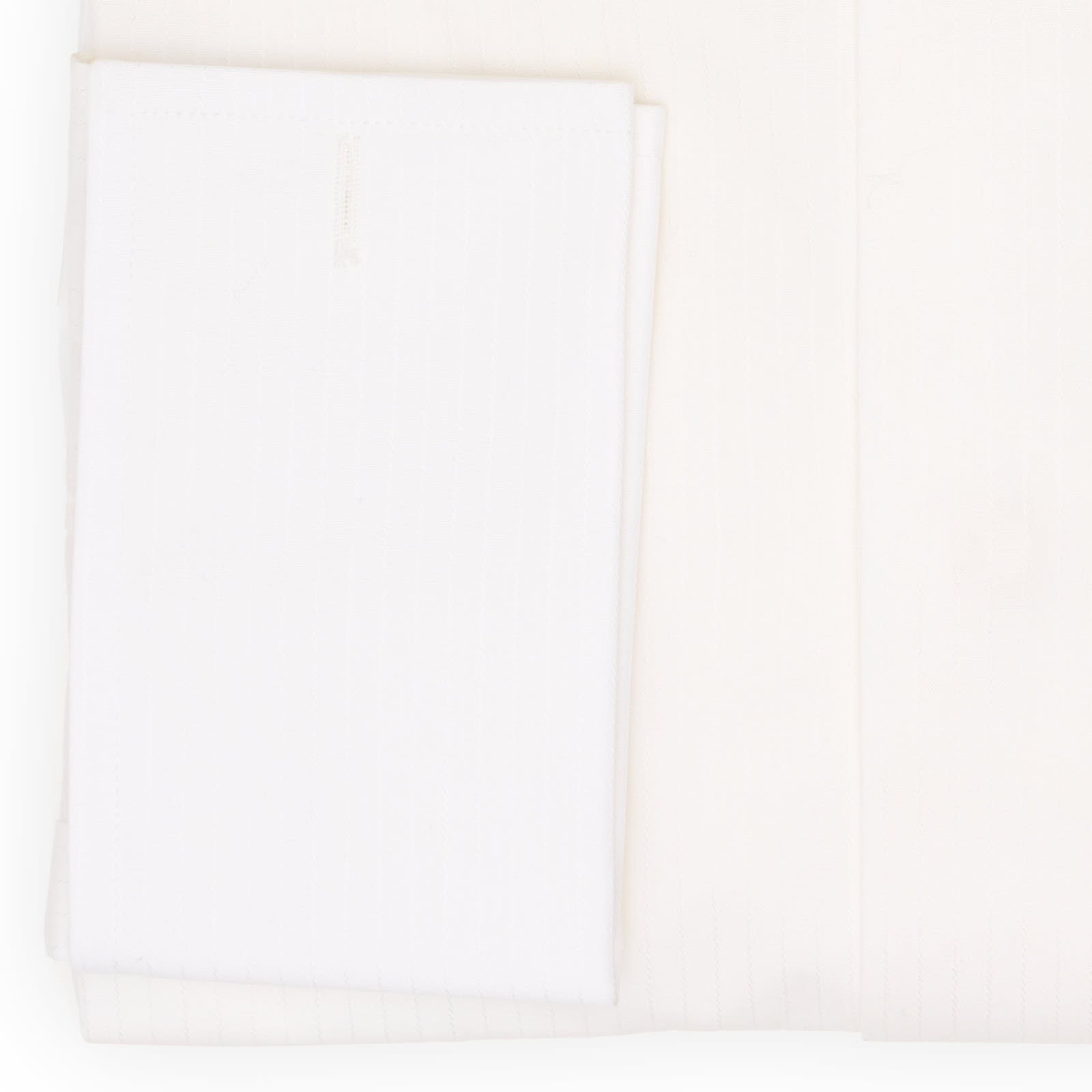 VANNUCCI Milano White Striped Dobby Cotton French Cuff Dress Shirt EU 38 NEW US 15