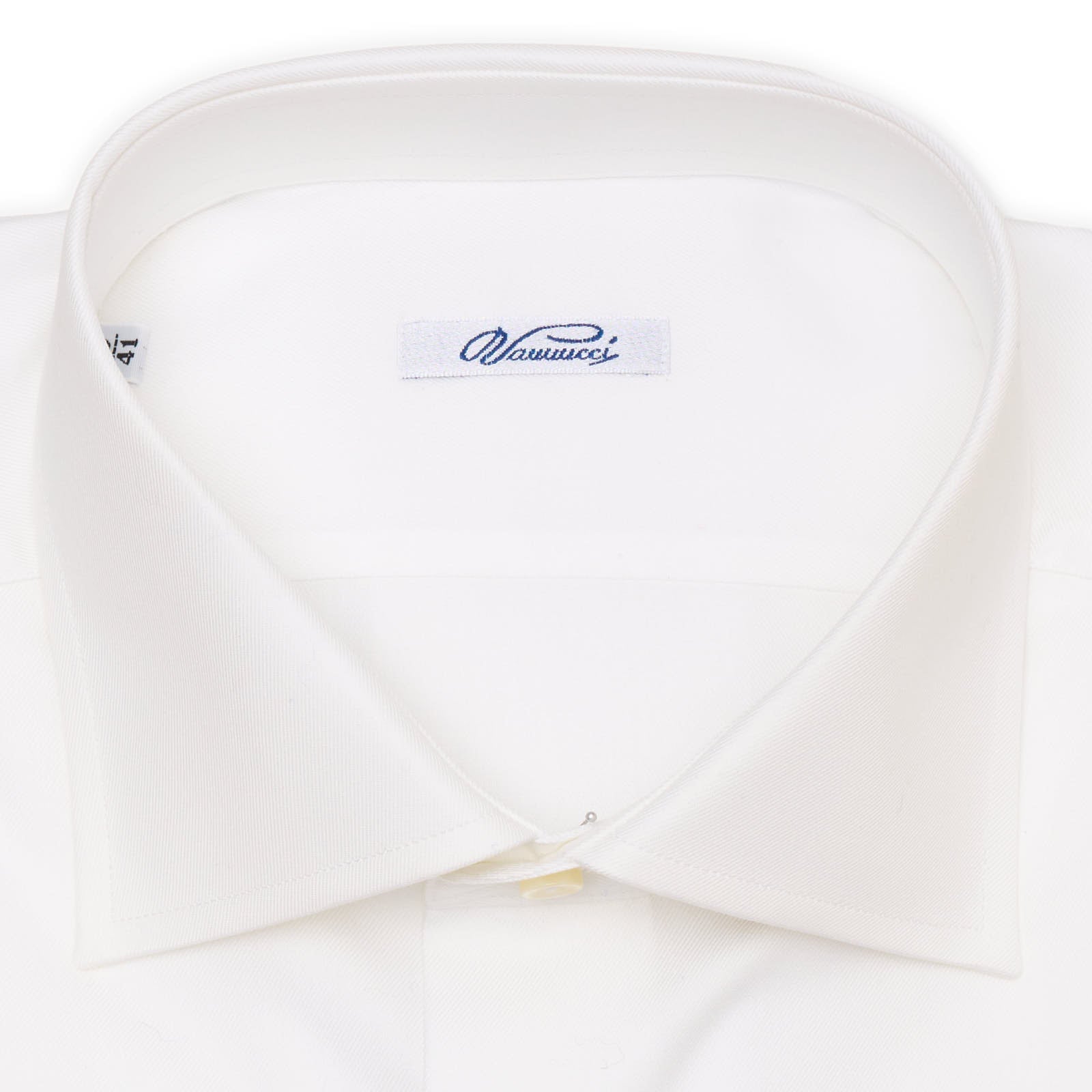 VANNUCCI Milano White Twill Cotton French Cuff Dress Shirt NEW