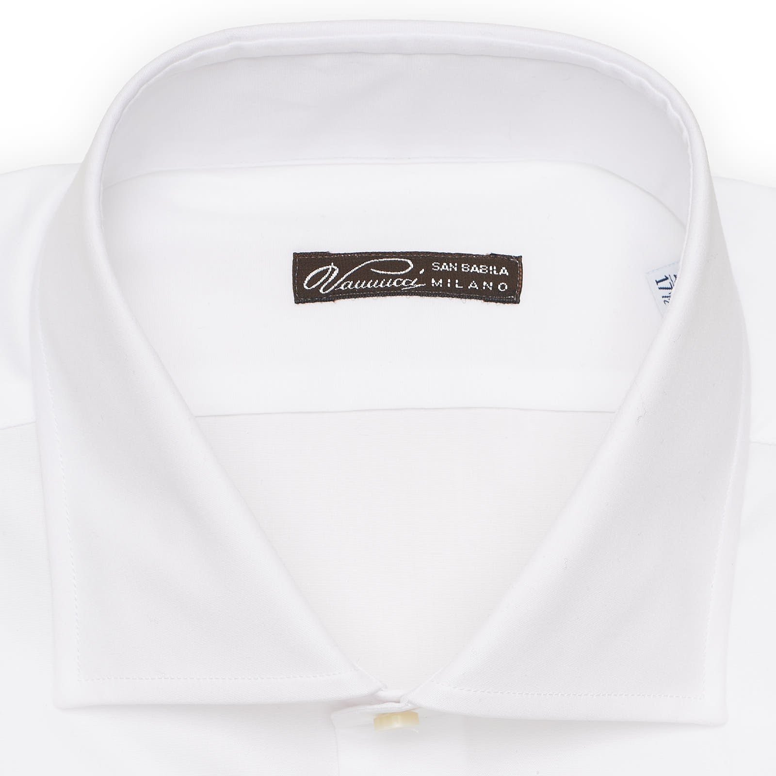 VANNUCCI Milano White Twill Cotton French Cuff Dress Shirt EU 44 NEW US 17.5
