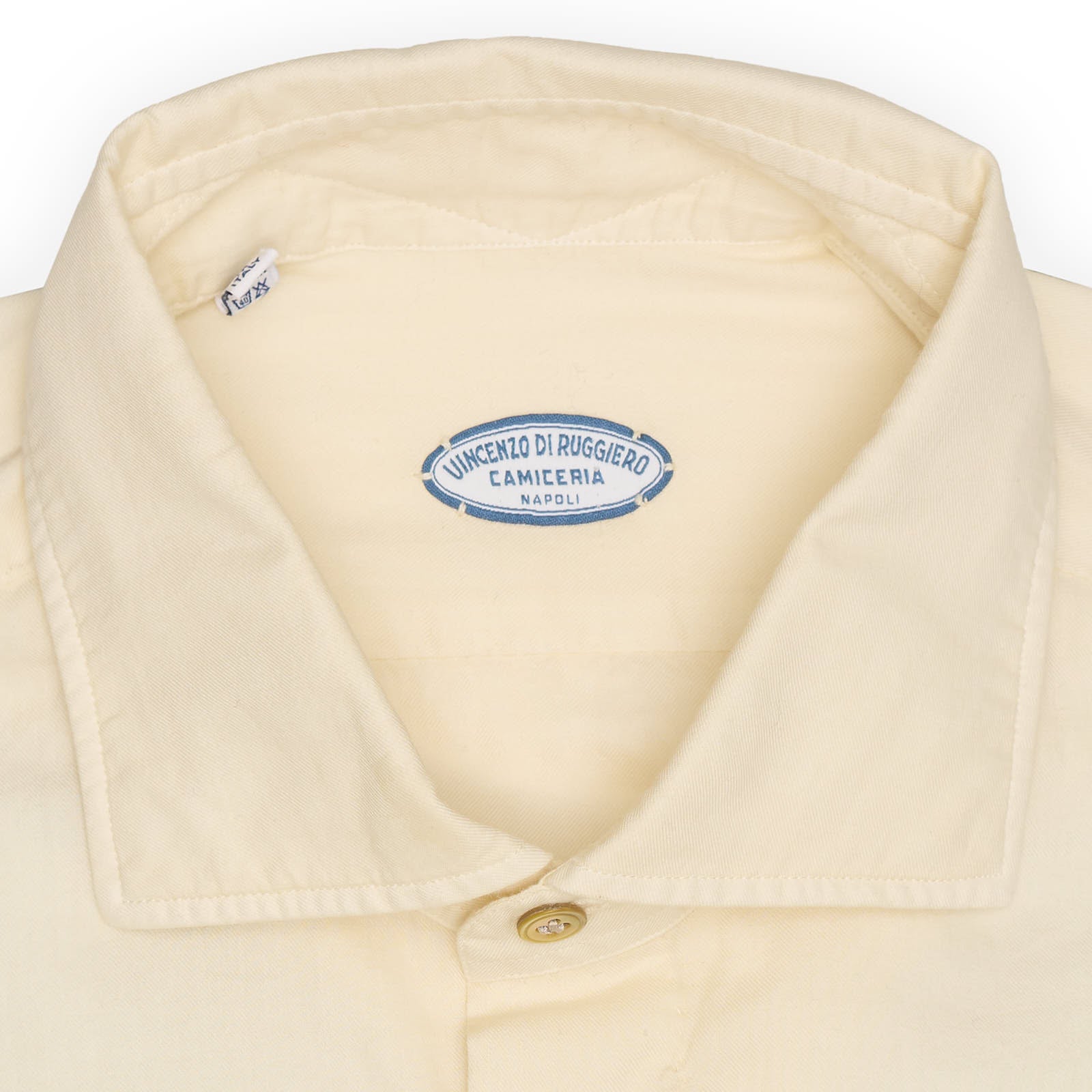 VINCENZO DI RUGGIERO Handmade Beige Twill Cotton Shirt EU 42 NEW US 16.5
