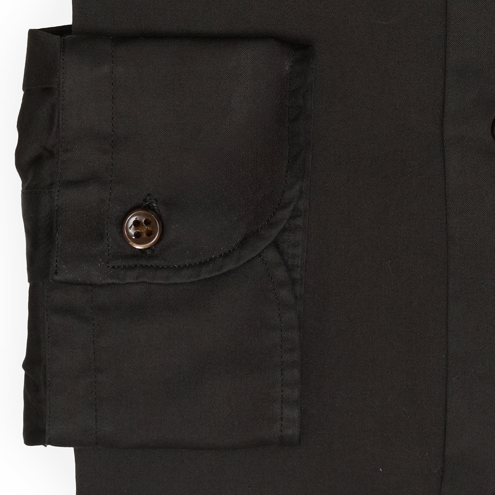 VINCENZO DI RUGGIERO Handmade Black Cotton Dress Shirt EU 40 NEW US 15.75