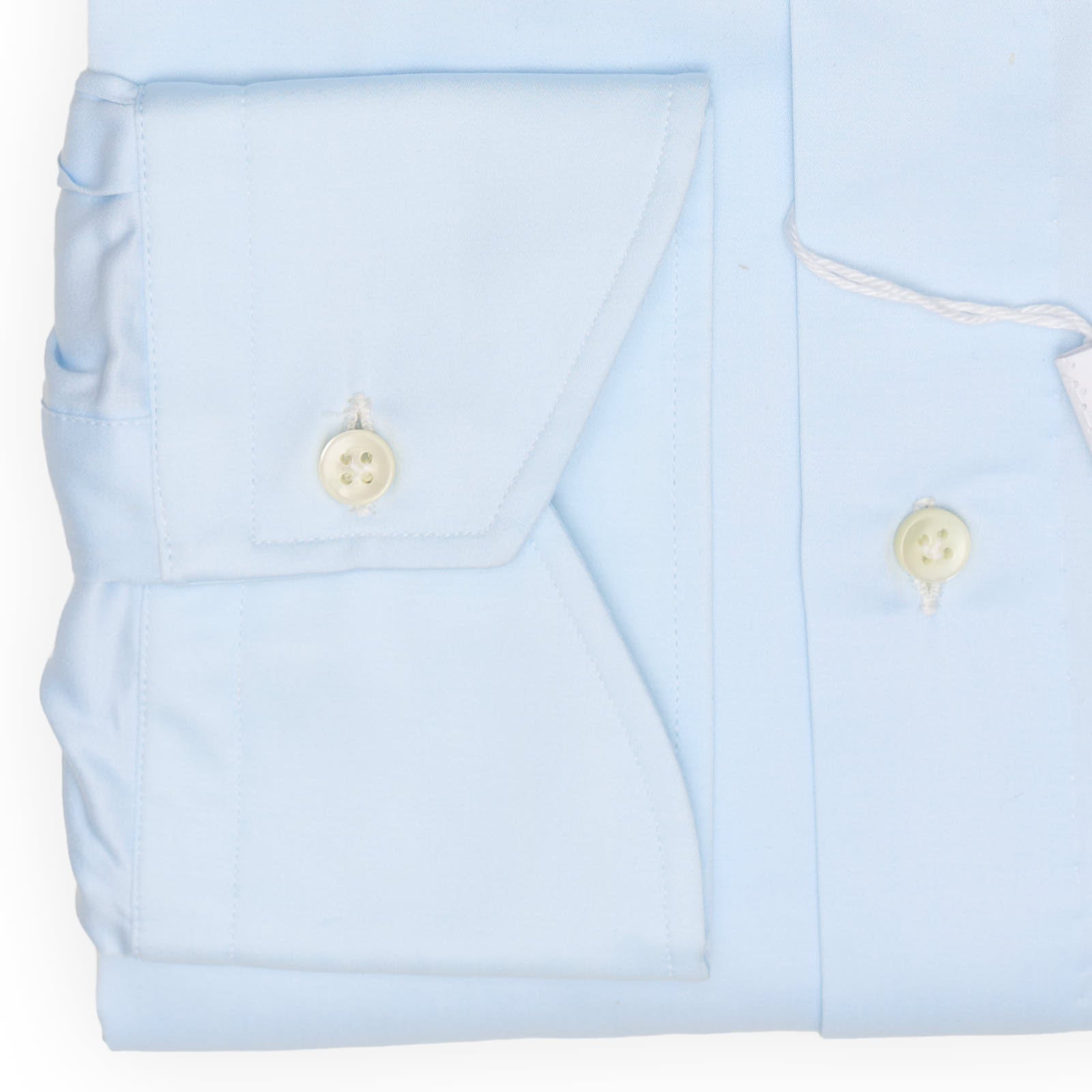VINCENZO DI RUGGIERO Handmade Blue Poplin Dress Shirt EU 45 NEW US 17.75