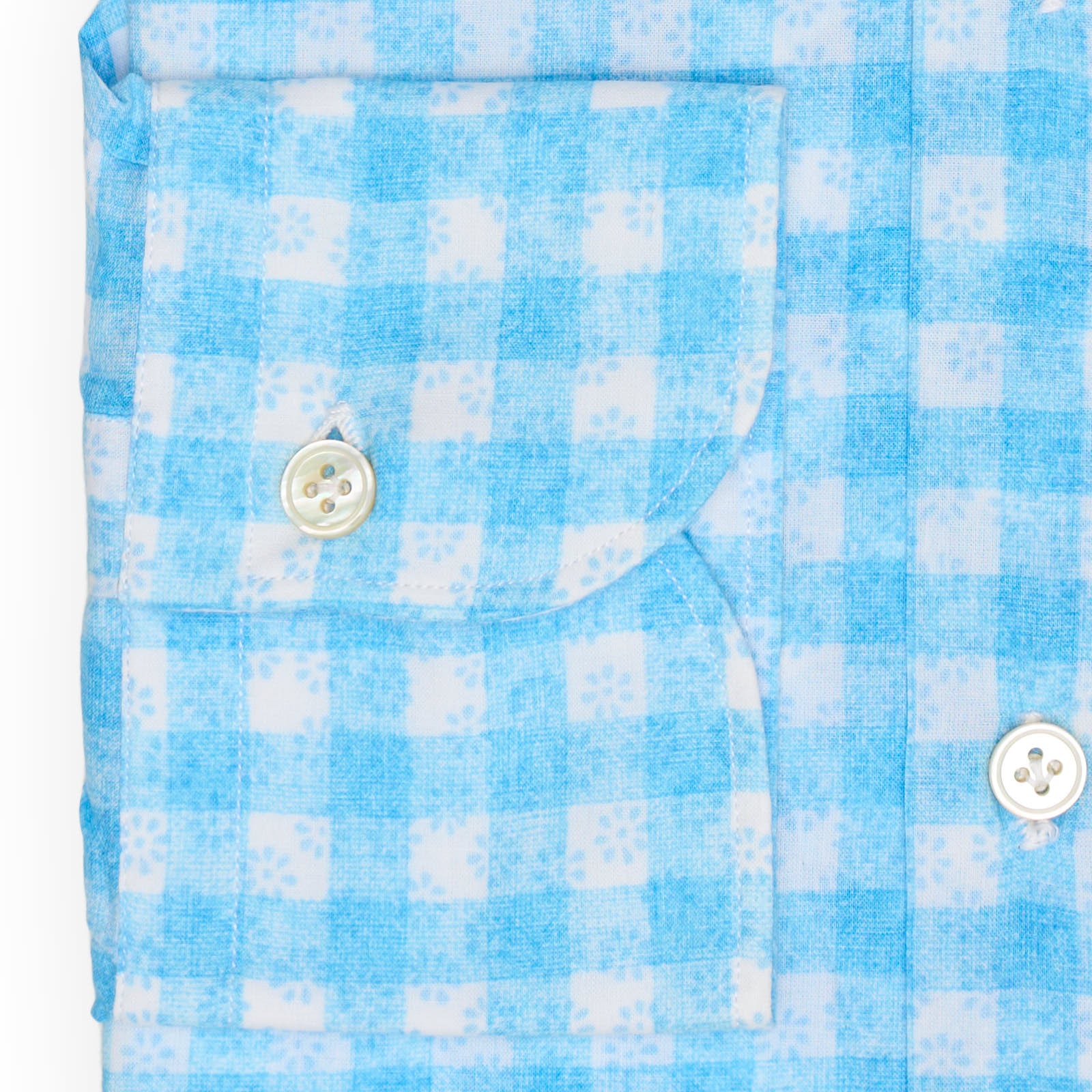 VINCENZO DI RUGGIERO Handmade Blue Plaid Cotton Dress Shirt EU 42 NEW US 16.5