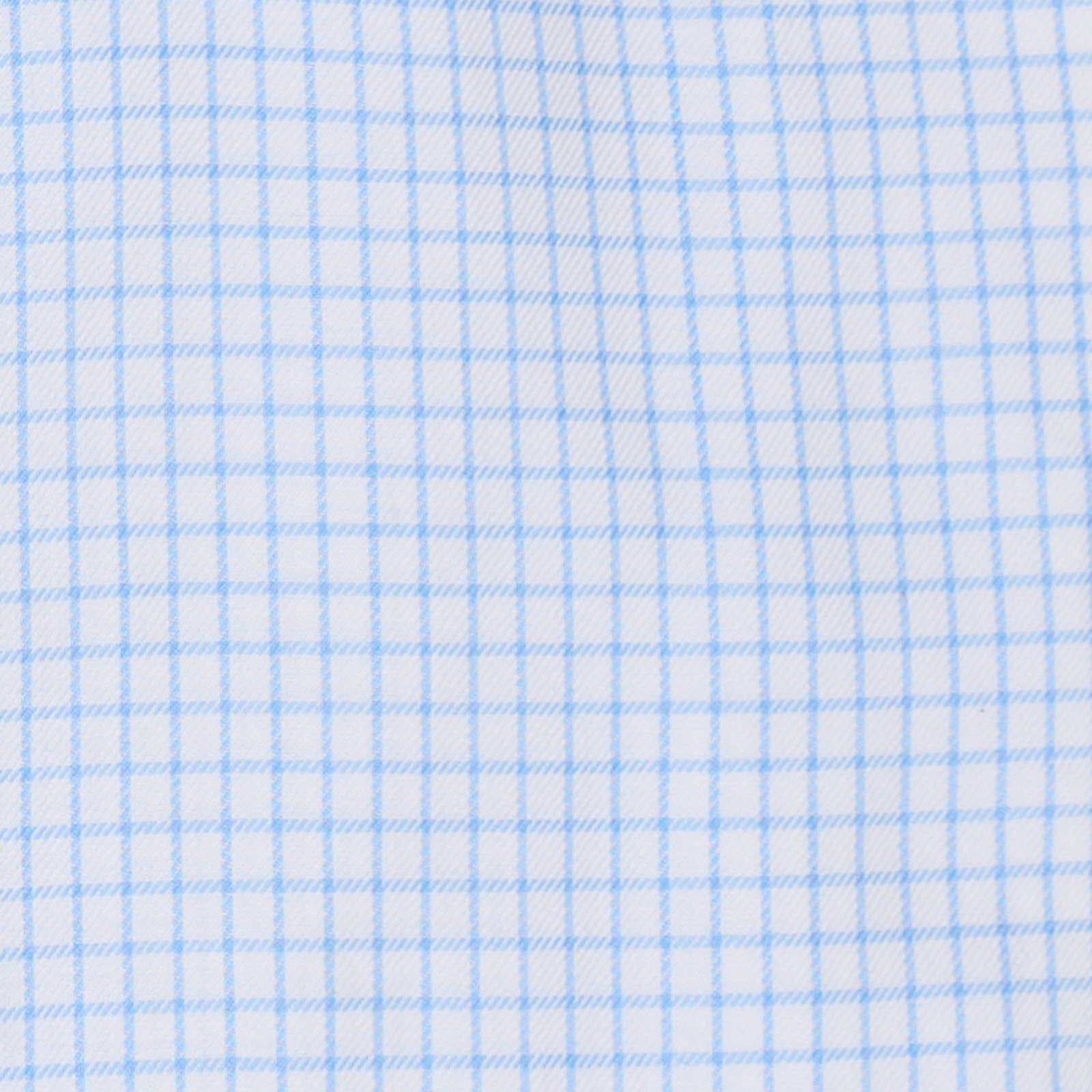 VINCENZO DI RUGGIERO Handmade Blue Check Twill Dress Shirt EU 39 NEW US 15.5