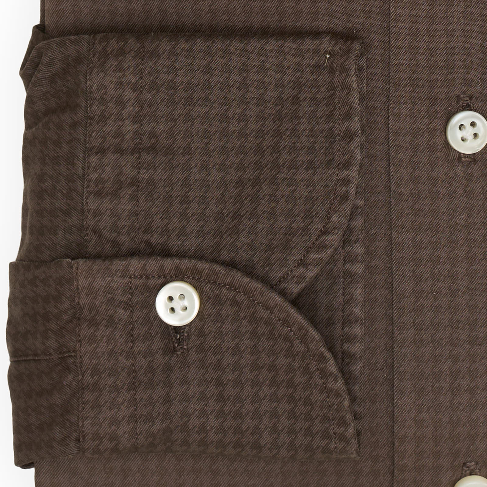 VINCENZO DI RUGGIERO Handmade Brown Sheperd's Check Cotton Shirt EU 39 NEW US 15.5