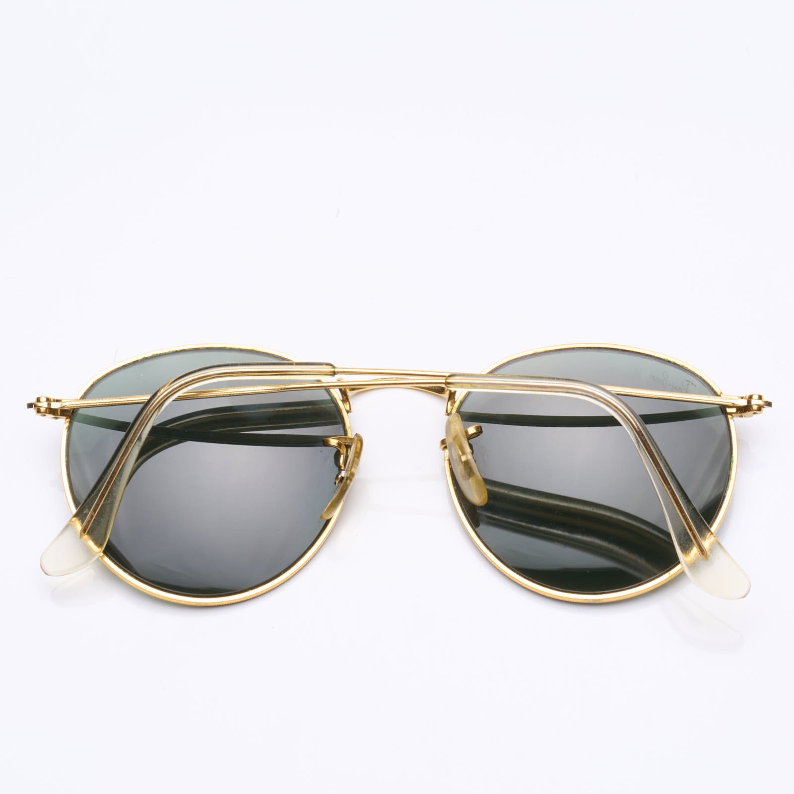 Vintage B&L RAY BAN U.S.A. Round Metal Gold Frame Sunglasses 51/21 W1573
