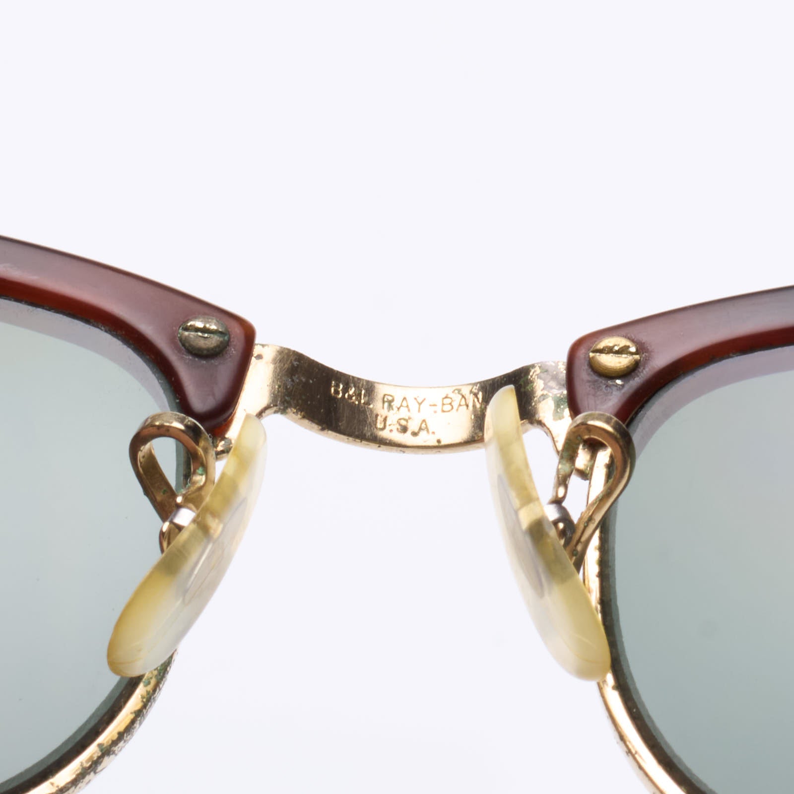 Rare Vintage B&L RAY BAN Clubmaster Square W1482 Tortoise-Gold Sunglasses 54mm