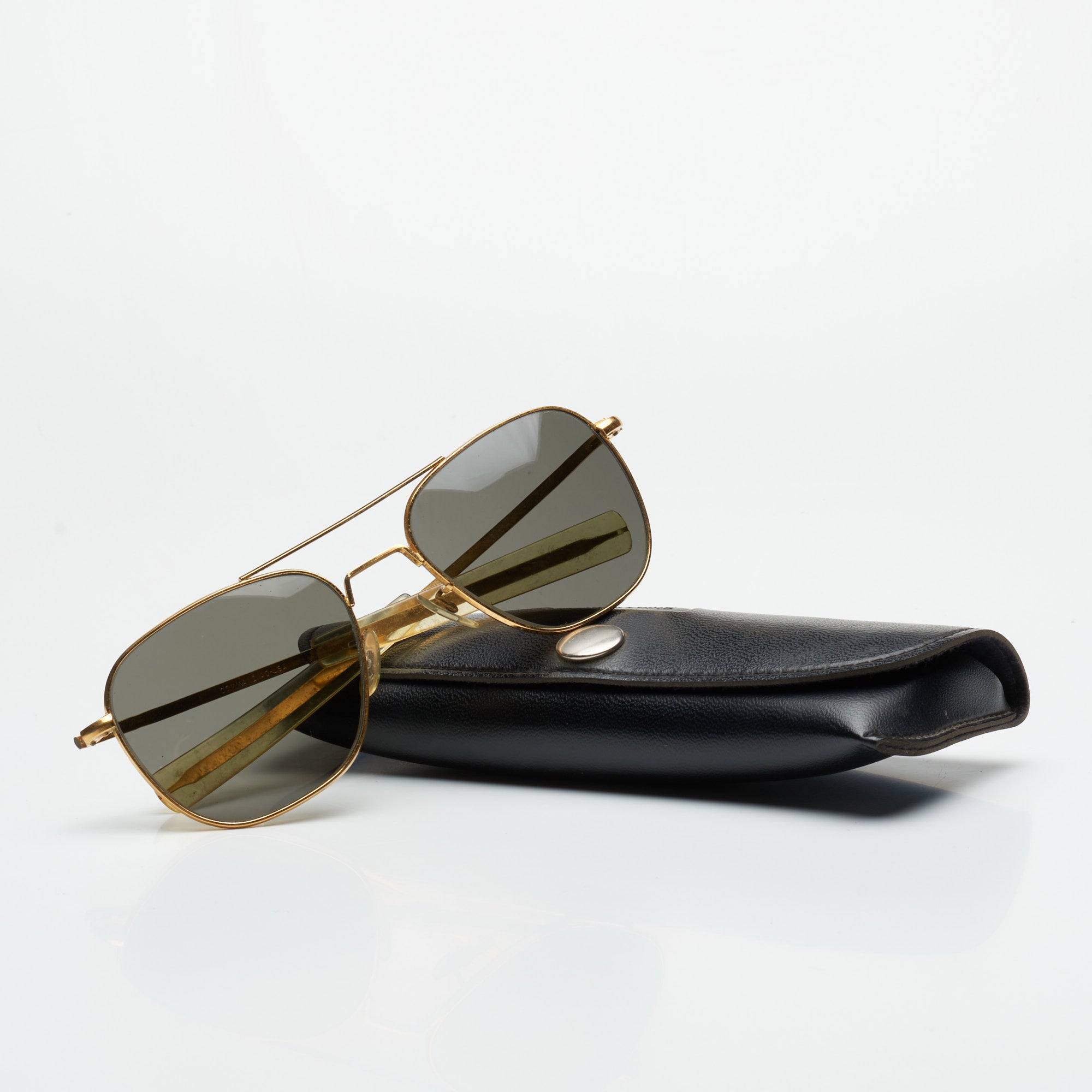 Leather Sunglasses Case Aviator AO Pilot Personalized Sunglass 