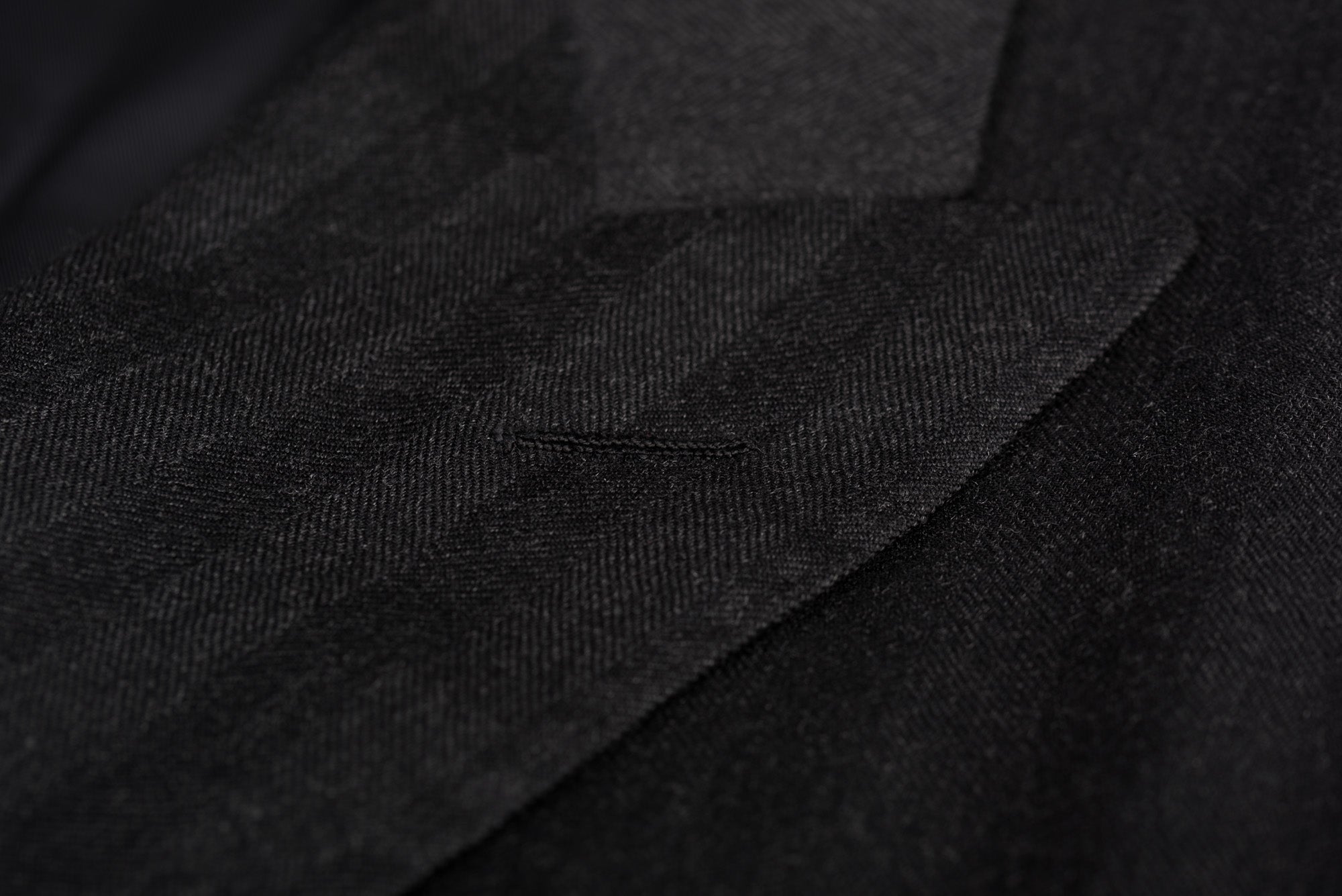 D'AVENZA Roma Handmade Gray Herringbone Wool Peak Lapel Jacket EU 52 N ...