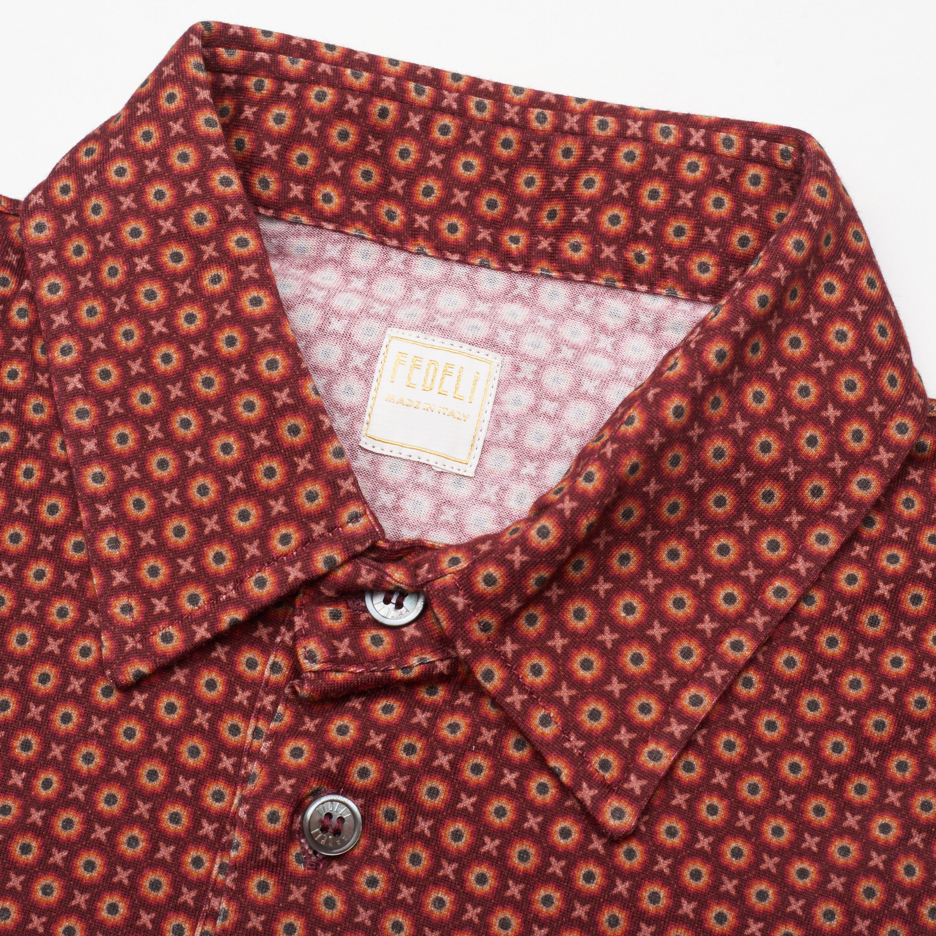 Isaia Floral Print Pique Cotton Polo Shirt S