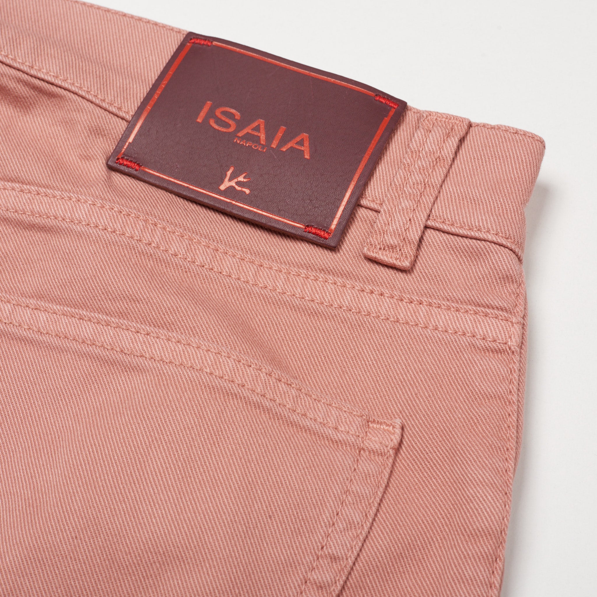 ISAIA Napoli Pink Denim Selvedge Jeans Pants NEW US 31 Slim Fit