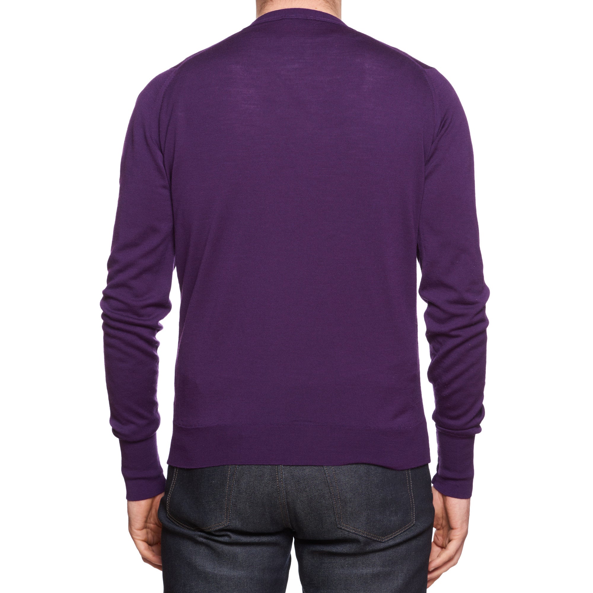 JOHN SMEDLEY Purple Merino Wool Cardigan Sweater EU 50 US M