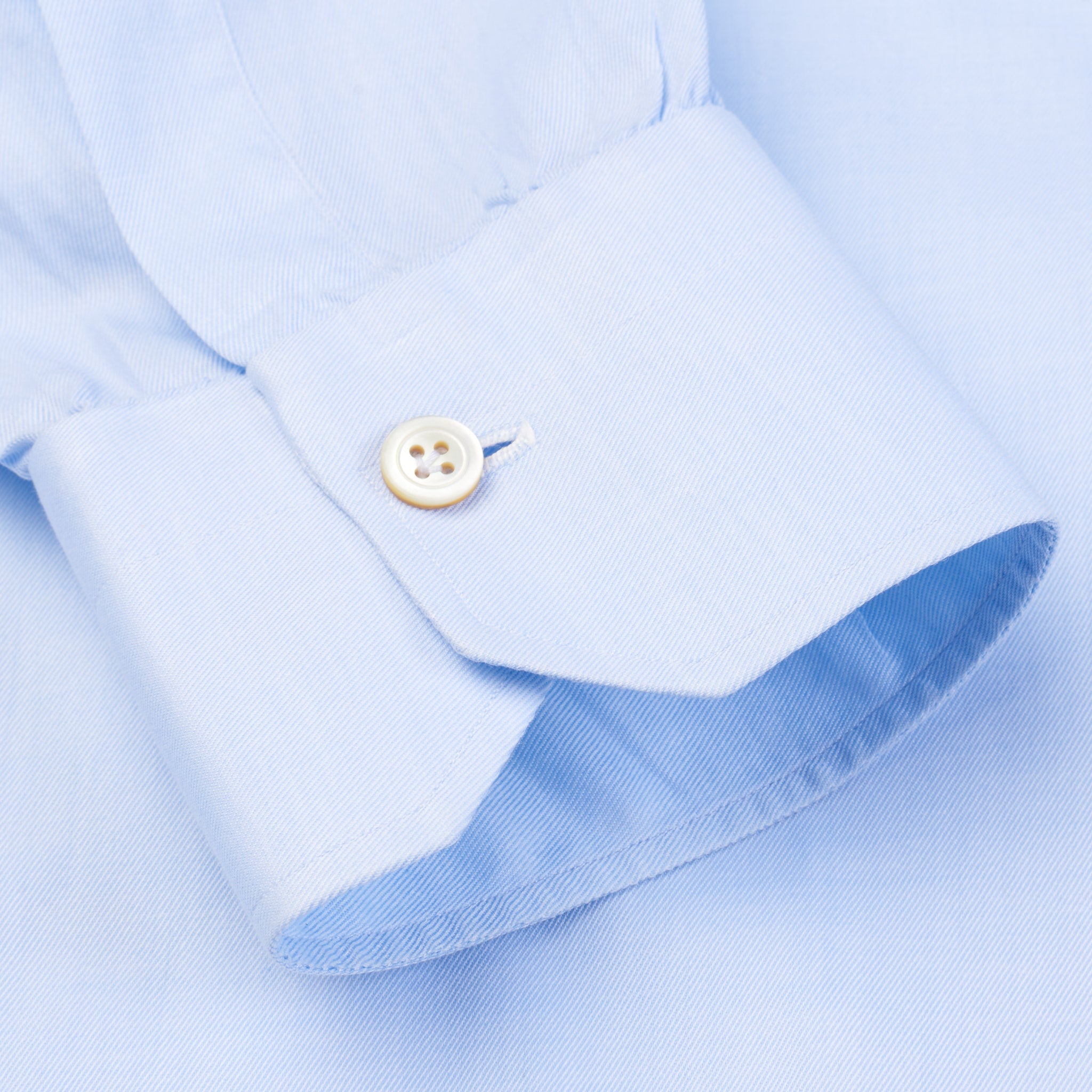 KITON Napoli Handmade Bespoke Blue Twill Cotton Dress Shirt EU 40 US 15.75 KITON