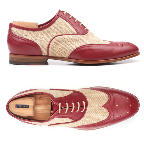 Men's Louis Vuitton Burgundy Lace up Spectator Oxford Shoes Size