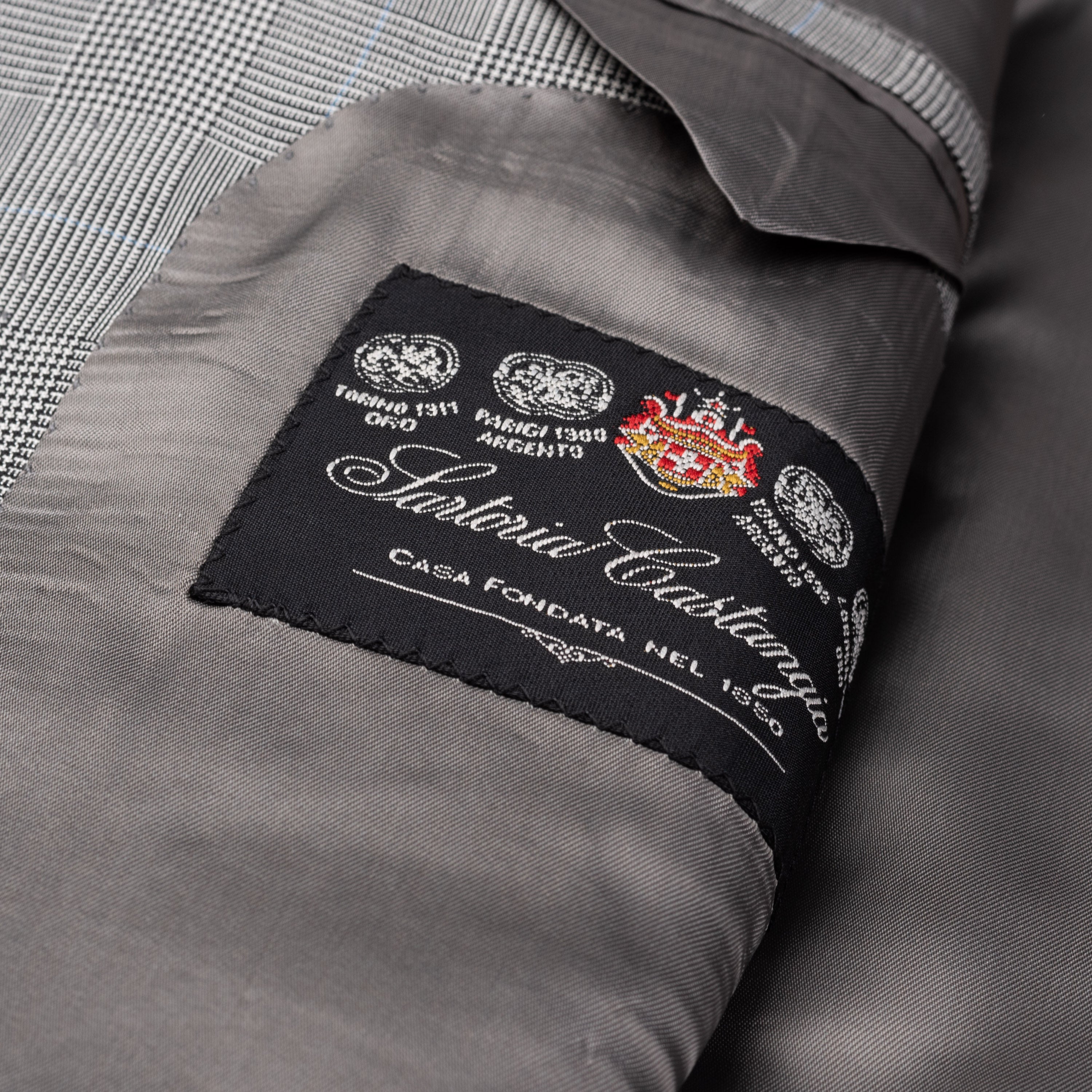 SARTORIA CASTANGIA Handmade Gray Plaid Wool-Silk Suit EU 48 NEW US 38