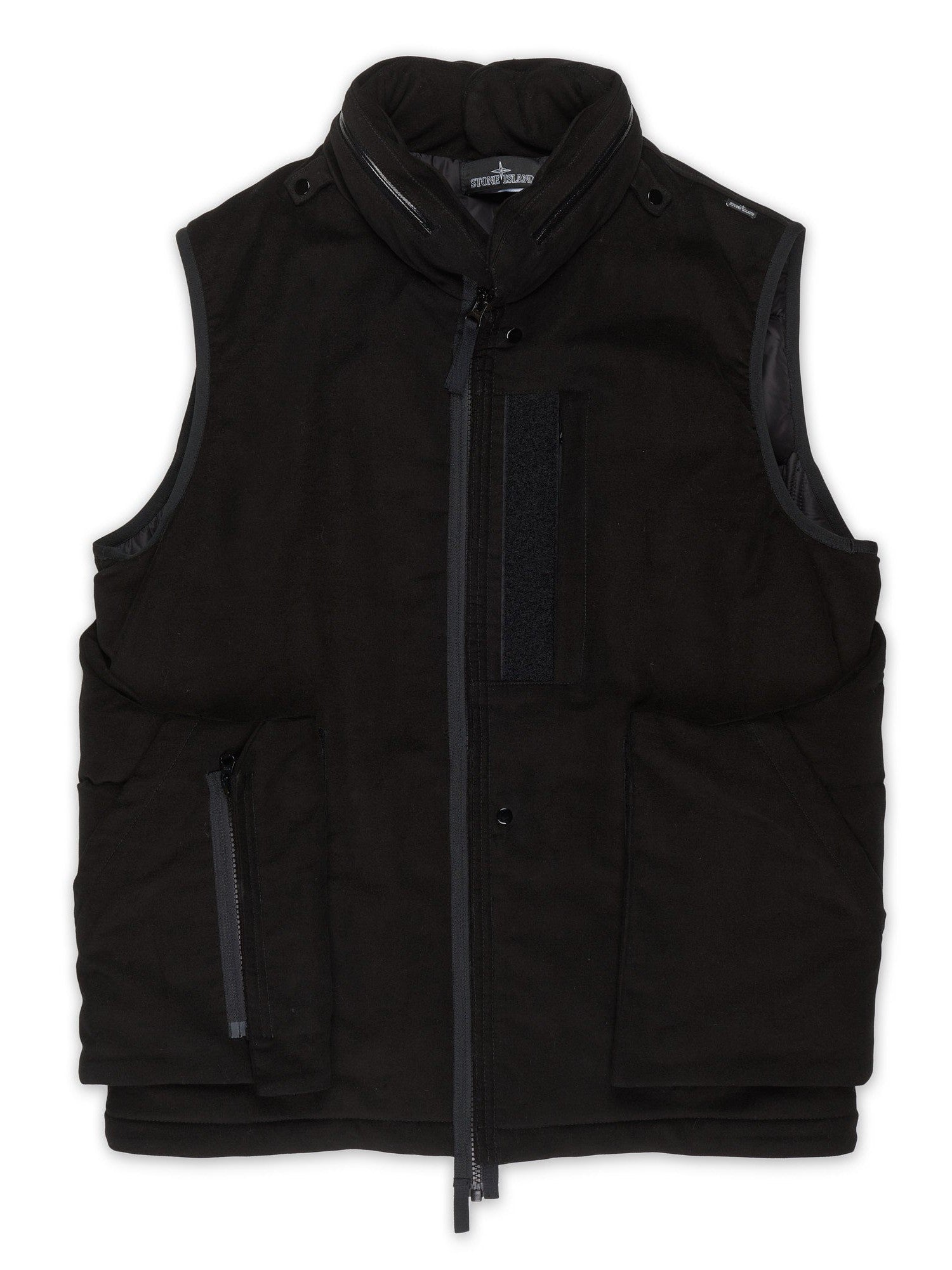 STONE ISLAND SHADOW PROJECT Black Moleskin Cotton Gilet Vest NEW L STONE ISLAND