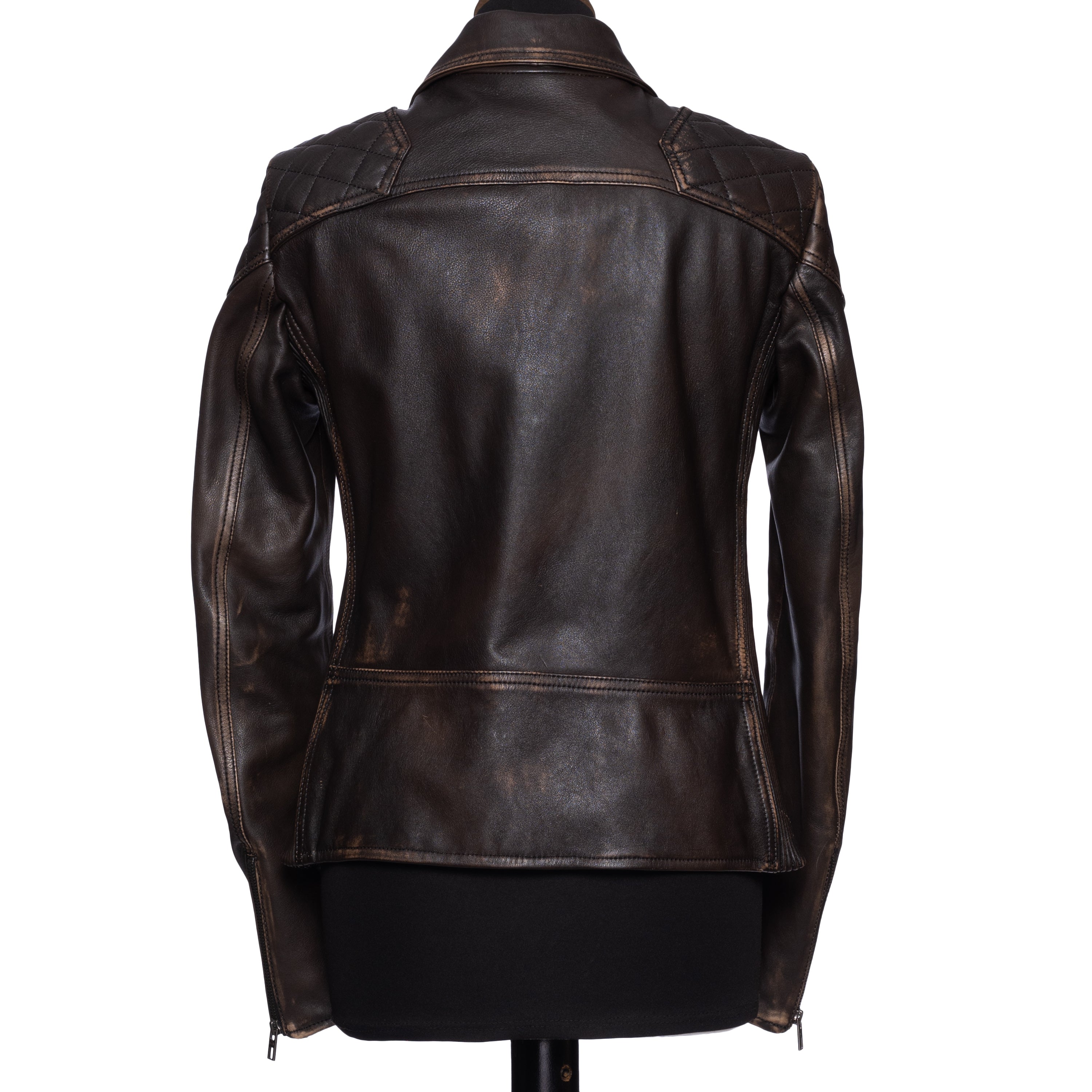 Womens Biker Leather Jacket - Brown Leather Motorcycle Jacket