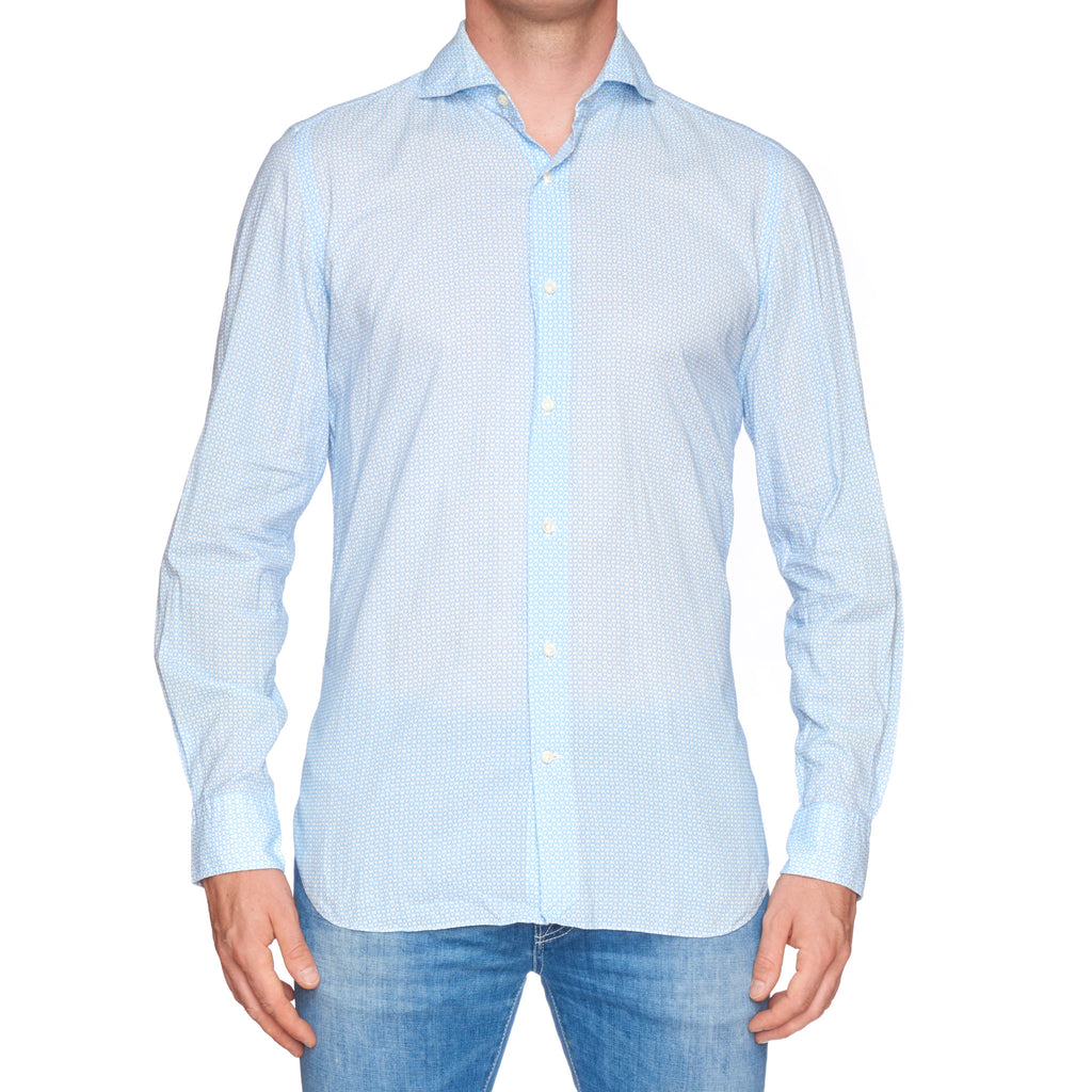 VINCENZO DI RUGGIERO Blue Linen Unlined Lightweight Field Safari Shirt