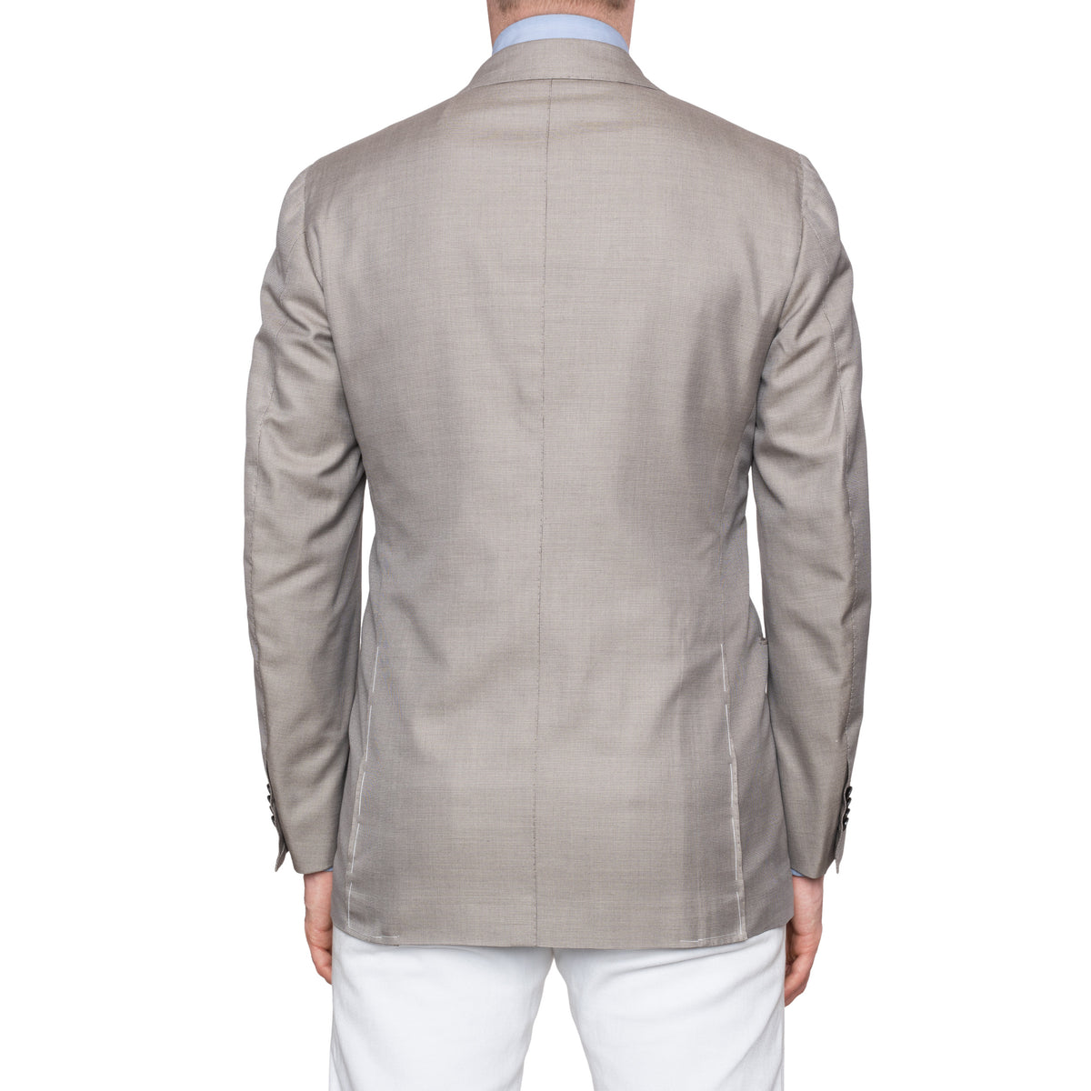 CESARE ATTOLINI Napoli Gray Cotton Silk Double Breasted Blazer Jacket